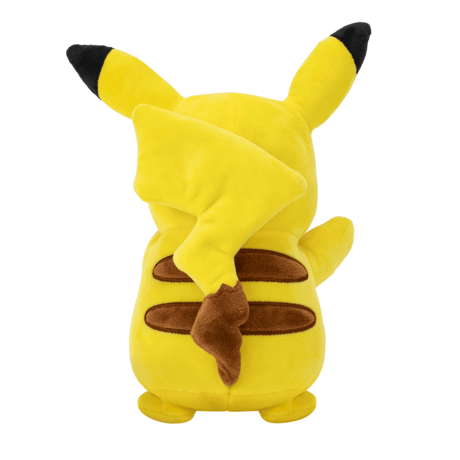 Pikachu Pokémon kosedyr bakfra – gul plysj med lynnebolt-formet hale, 20 cm
