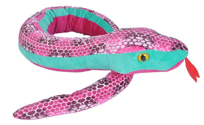 Wild Republic Snakesss Slangebamse – 137 cm fargerik plysj-slange i rød og sort variant