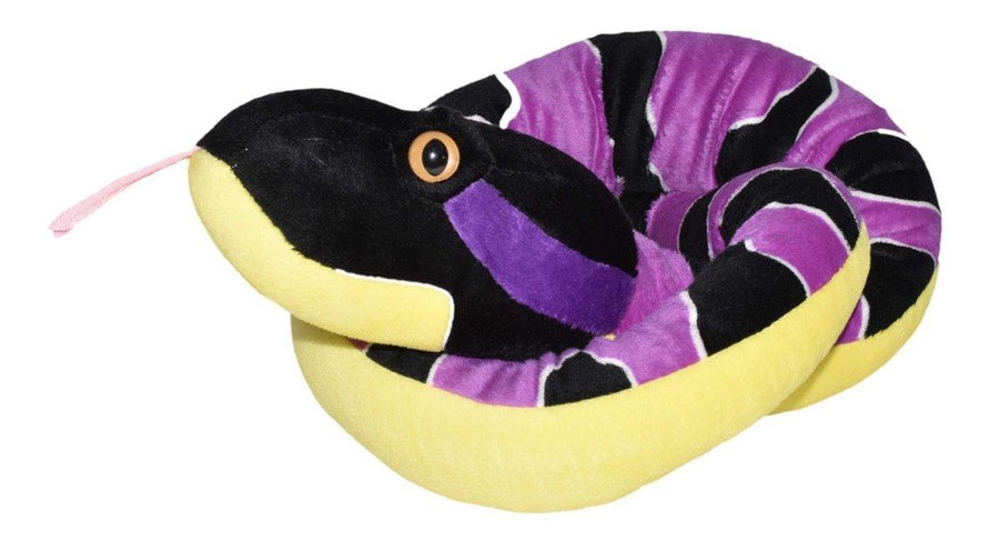 Wild Republic Snakesss Slangebamse – 137 cm plysj-slange, blå og stripete variant