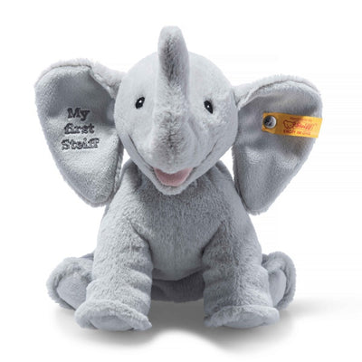 Steiff My First Ellie Elefant – babybamse-elefant i lysegrå ekstra myk plysj, 24 cm