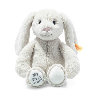 Steiff My First Hoppie Kanin – babybamse-kanin i lysegrå ekstra myk plysj, 26 cm