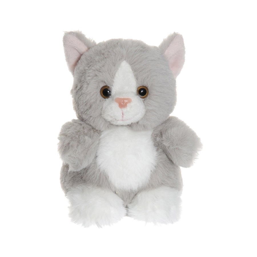 Teddy Cats kosekatt - grå/hvit, 12 cm, Teddykompaniet