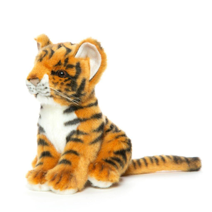 Hansa Creation Tiger Bamse sett fra siden – oransje tiger plysj med svarte striper