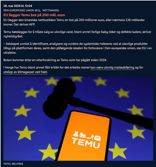 Temu får millionbot fra EU: Velg kosedyr som ikke koster planeten