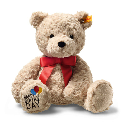 Steiff Jimmy teddybjørn Happy Birthday 35 cm i beige plysj