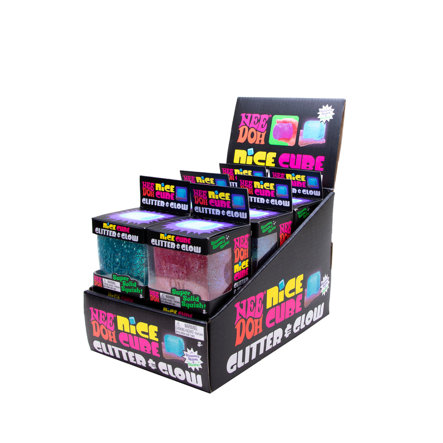 NeeDoh Nice Cube Glitter & Glow Back View - Bamsedyra AS