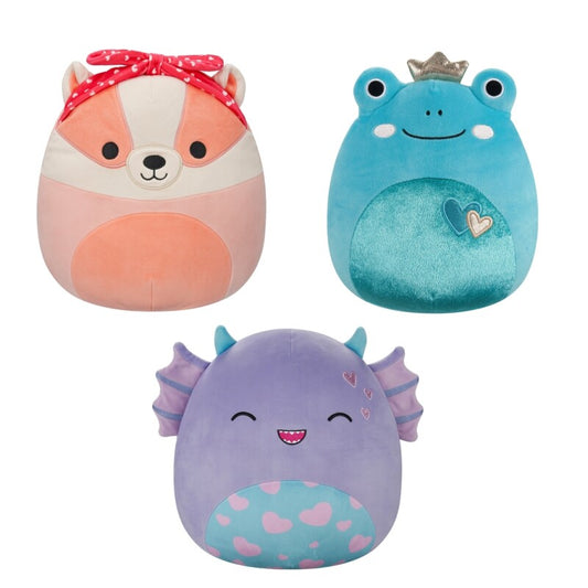 Squishmallows 19cm Hjerte Samling – søte hjerte-motiverte Squishmallows, 19 cm