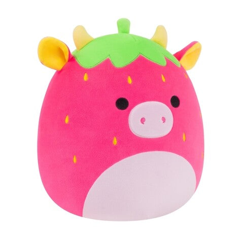 Squishmallows Cleary Cow 30 cm – jordbærku - Bamsedyra AS