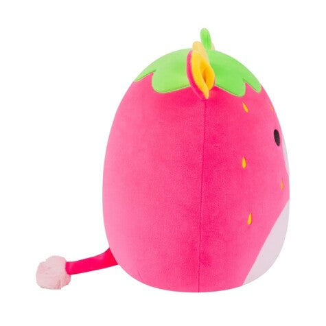 Squishmallows Cleary Cow 30 cm – jordbærku Detail - Bamsedyra AS