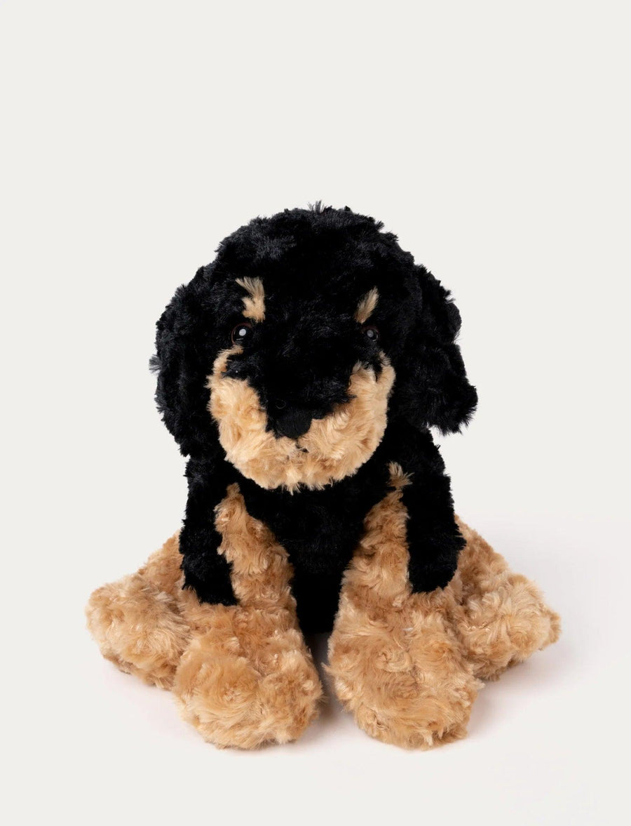 Teddykompaniet Vovve Hund Kosedyr Sort – stor og trofast mørk hundebamse med lange ører og myk plysj