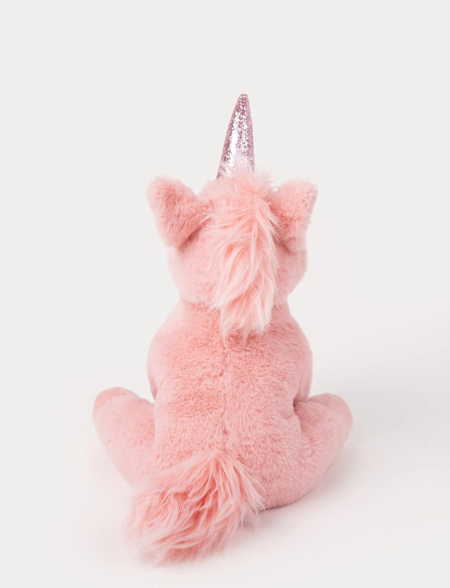 Teddykompaniet Unicorn Pink Enhjørning Kosedyr – bakvisning med fargerik hale