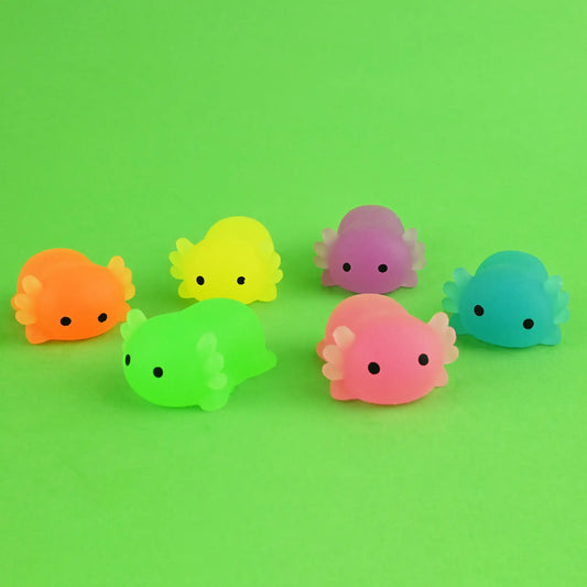 Axolotl Squishy Fidgetleke – myk axolotl-formet fidget-leke