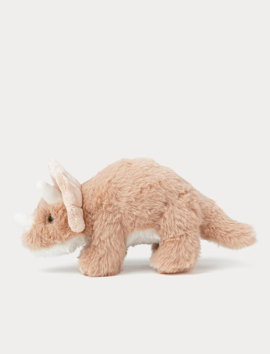 Beige Triceratops dinosaurbamse 27 cm fra Teddykompaniet