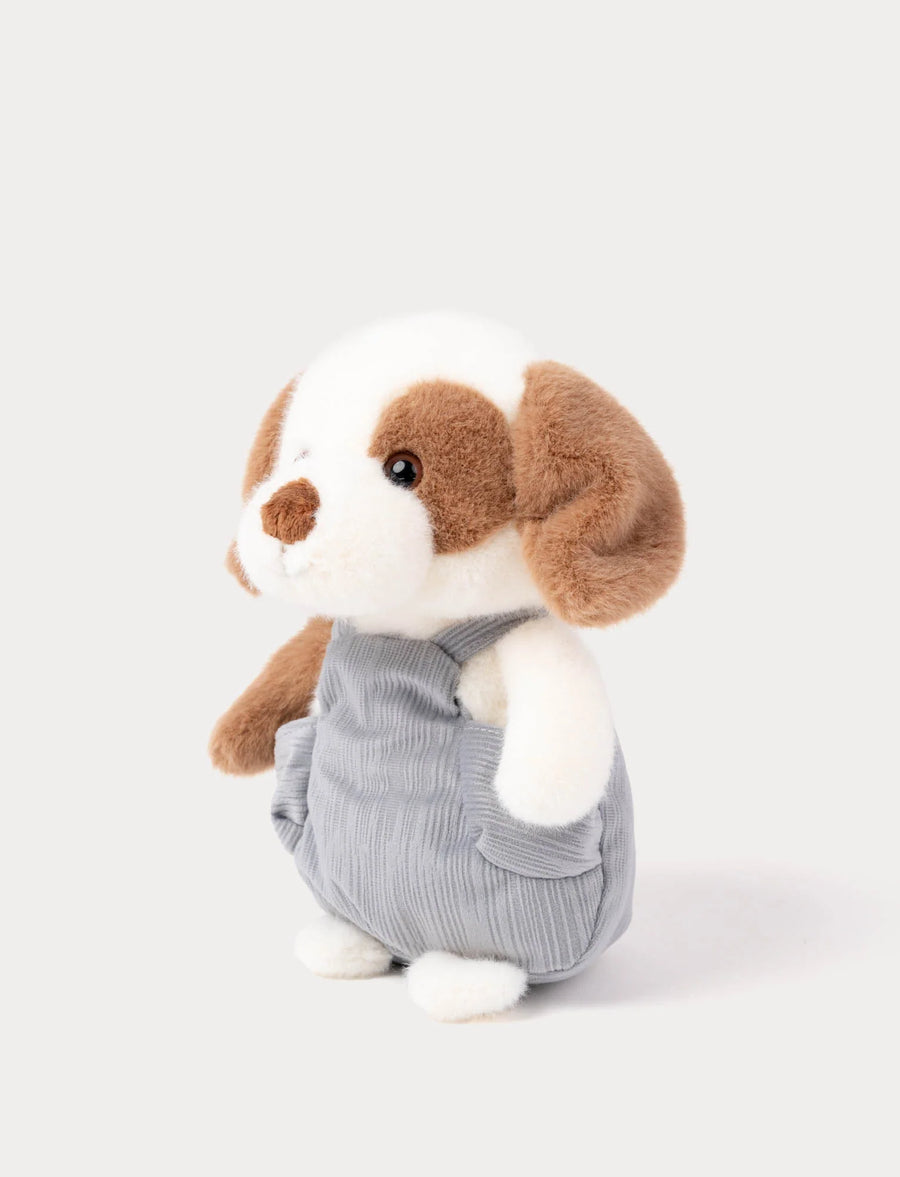 Teddykompaniet Hund med Snekkerbukse Kosedyr – bakvisning med myk form