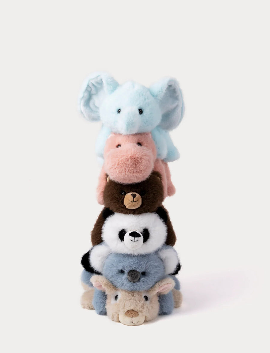 Soft Squad liggende dyrebamser fra Teddykompaniet – gruppbilde