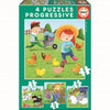 Educa Farm Animals Progressive Puzzles - Bamsedyra AS
