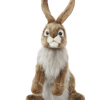 Hansa Creation Jack Rabbit Kosedyr – naturtro brun og hvit jack rabbit plysj med lange ører