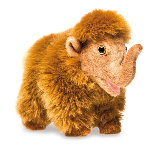 Hansa Creation Mammut Baby – naturtro brun ullmammut baby plysj med elfenben, 20 cm
