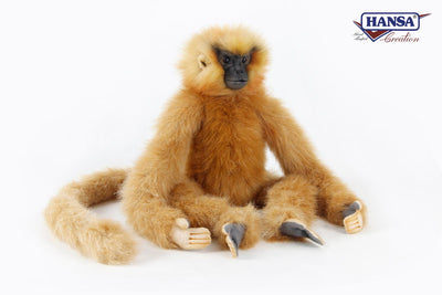 Hansa Creation Golden Langur – naturtro gylden langur-ape plysj med gull-oransje pels og lang hale, 50 cm