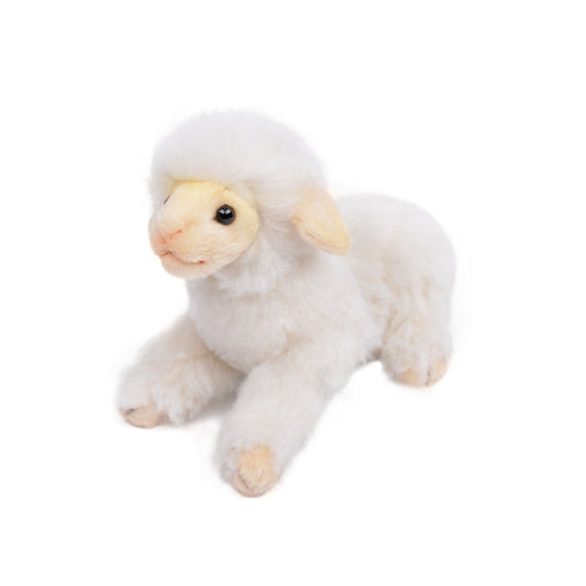 Hansa Creation Lam Kosedyr – naturtro hvit lam plysj med svart hode og bein, 20 cm