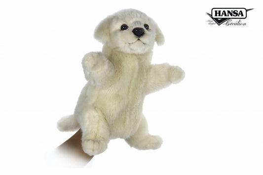 Hansa Creation Maremma Hånddukke – naturtro hvit Maremma hyrde-hund hånddukke, 28 cm