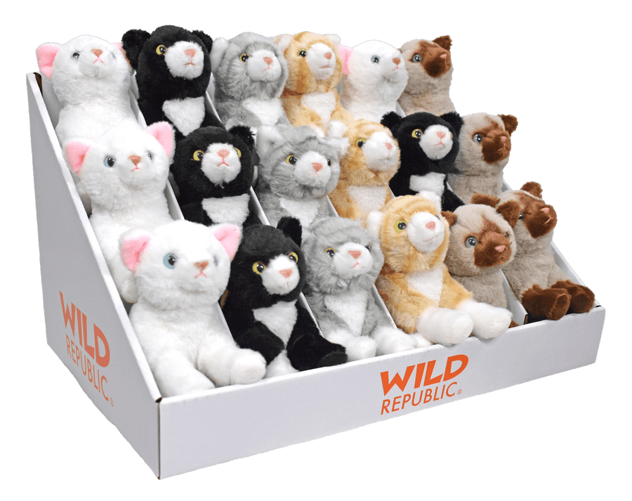 Wild Republic Pocketkins Eco Katt Kosedyr – komplett sett med alle kattevarianter