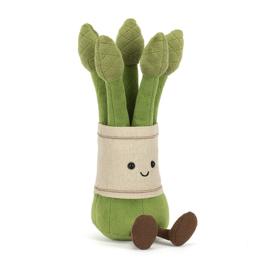 Jellycat Amuseables Asparagus grønn aspargesplysj med smil 22 cm