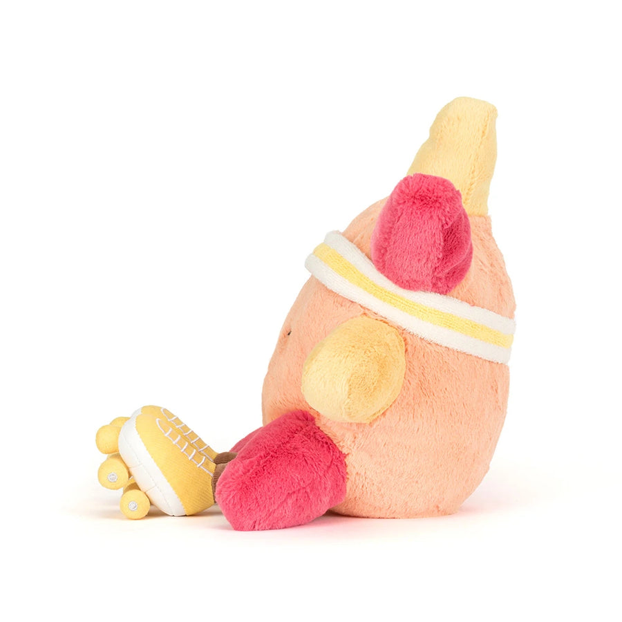 Jellycat Amuseables Sun Roller Skates detalj – nærbilde av de fargerike rulleskøytene
