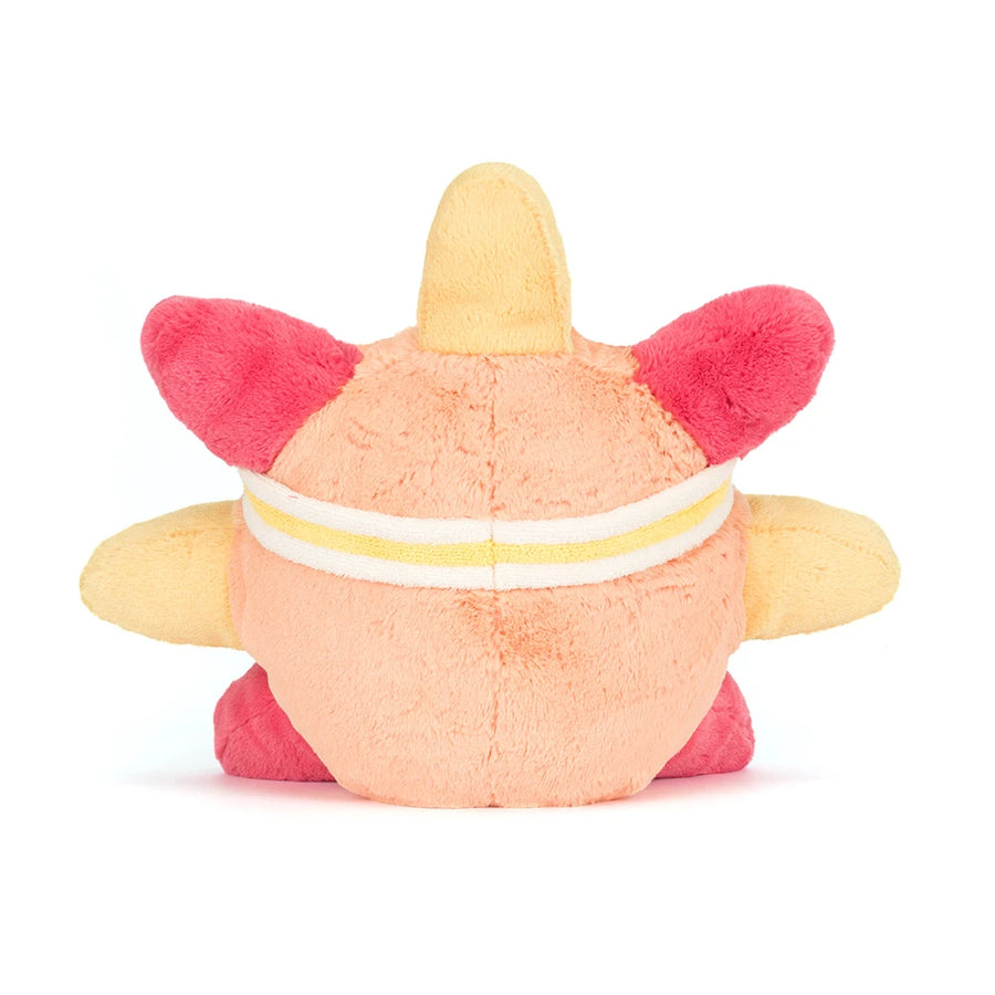 Jellycat Amuseables Sun Roller Skates bakfra – gul sol kosedyr på hvit bakgrunn