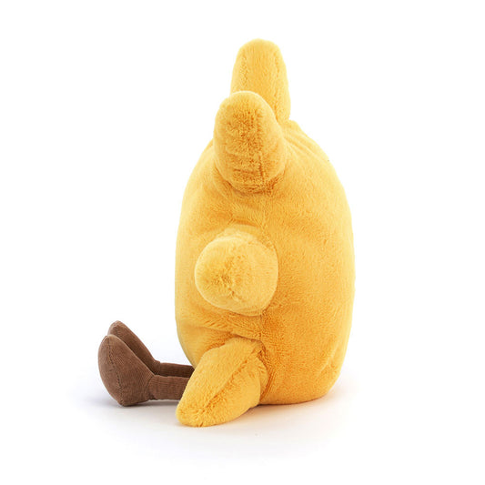 Amuseables Sun fra Jellycat – myk gul solkosedyr med brodert smil og kordfløyelsben