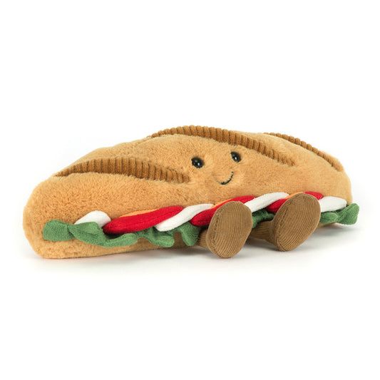 Jellycat | Amuseables Caprese Baguette | Beige/Rød/Grønn | 12 cm - Bamsedyra AS
