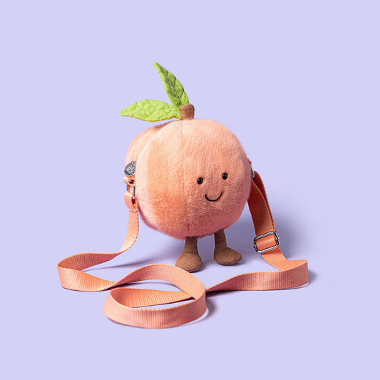 Jellycat | Amuseables Peach Shoulder Bag | Fersken | ca. 20 cm - Bamsedyra AS