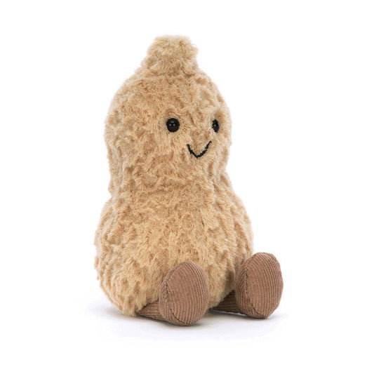 Amuseables Peanut fra Jellycat – liten peanøtt-kosedyr i myk plysj, forfra