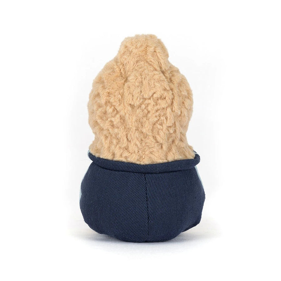 Jellycat Amuseables Peanut Star Student bakfra – myk brun peanøtt kosedyr