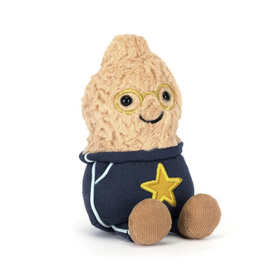 Jellycat Amuseables Peanut Star Student – liten brun peanøtt-kosedyr i student-antrekk med diplom, 15 cm