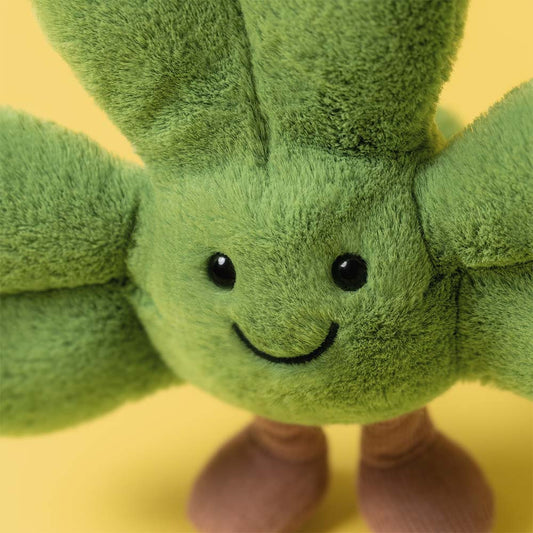 Jellycat Amuseables Siofra Shamrock – stor grønn firkløver kosedyr med broderte øyne, 31 cm