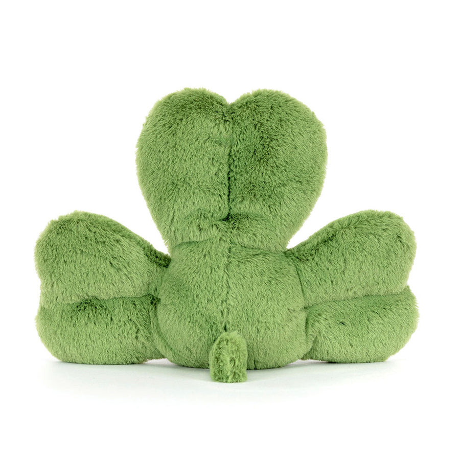 Jellycat Amuseables Siofra Shamrock bakfra – stor grønn firkløver bamse
