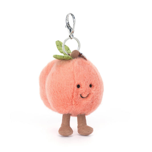 Jellycat | Amuseables Peach Bag Charm | Fersken | ca. 12 cm - Bamsedyra AS