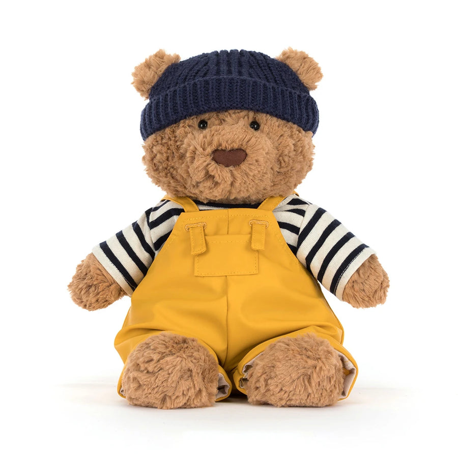 Jellycat Bartholomew Bear Seafarer detalj – nærbilde av avtagbart sjømannsantrekk