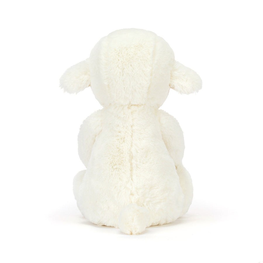 Jellycat Skipson Lamb detalj – nærbilde av krøllete pels og broderte øyne