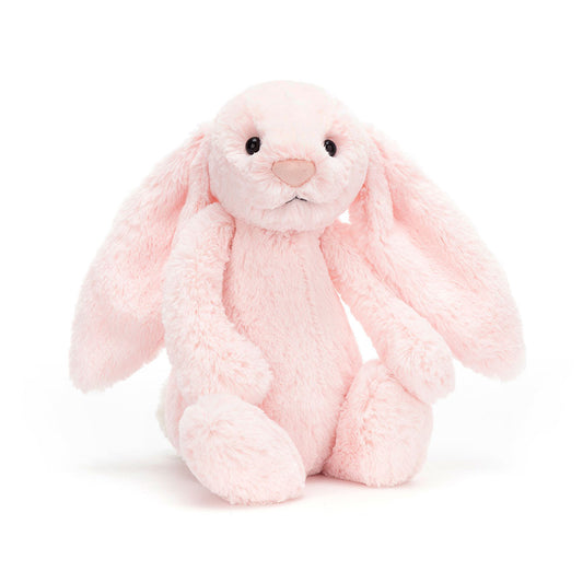 Jellycat Bashful Pink Bunny Original – klassisk rosa kaninbamse med lange ører og broderte øyne, medium