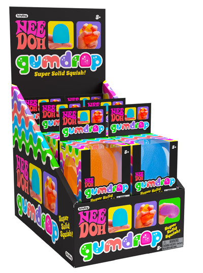 NeeDoh Gumdrop Antistressball – myk drops-formet stressball, 4 assorterte farger