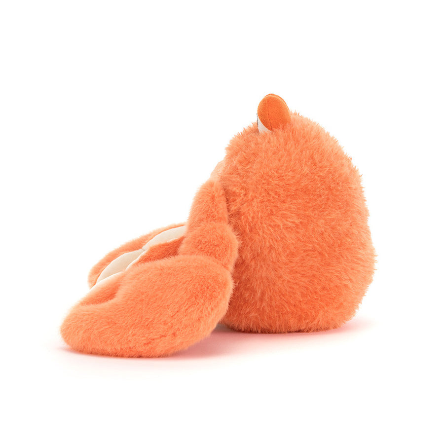 Jellycat Pinchsnap Crab fra siden – myk kordfløyel-krabbe