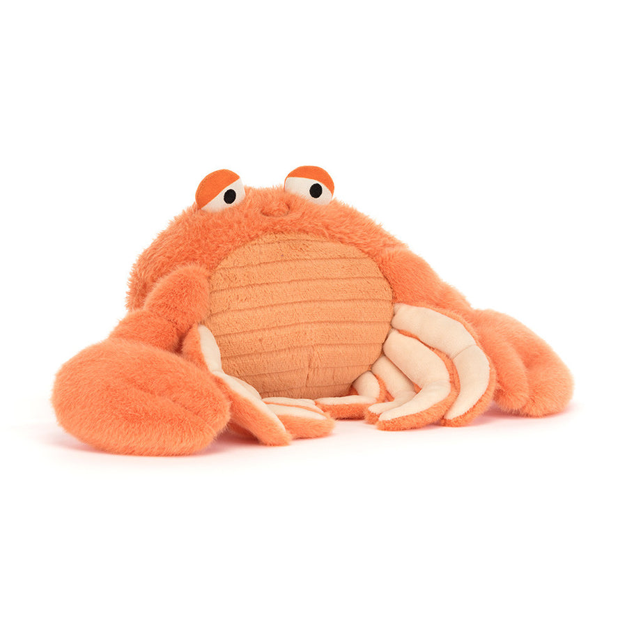 Jellycat Pinchsnap Crab – terrakottafarget krabbe-kosedyr i kordfløyel med store klør, 20 cm