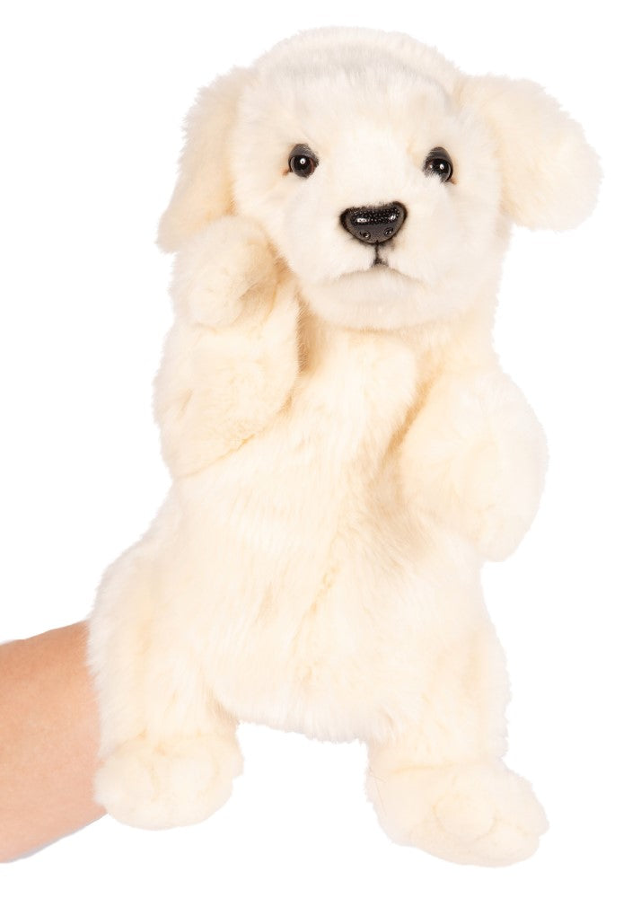 Hansa Creation Maremma Hånddukke – naturtro hvit Maremma hyrde-hund hånddukke, 28 cm