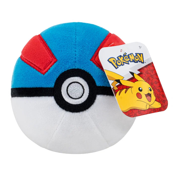 Pokéball plysj utvalg – ulike Pokéball typer i rød, gul og svart, 10 cm