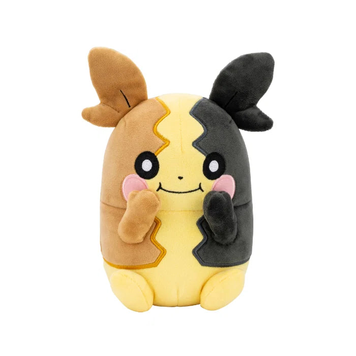 Morpeko Pokémon kosedyr detalj – nærbilde av brodert ansikt og gul og svart pels