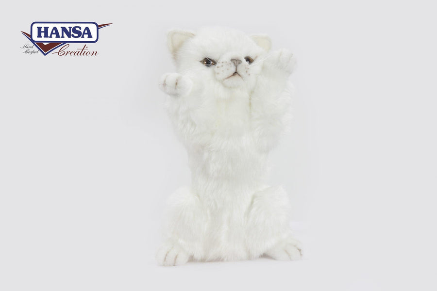 Hansa Creation Playful Kitten bakfra – oransje og hvit kattunge plysj med lang hale