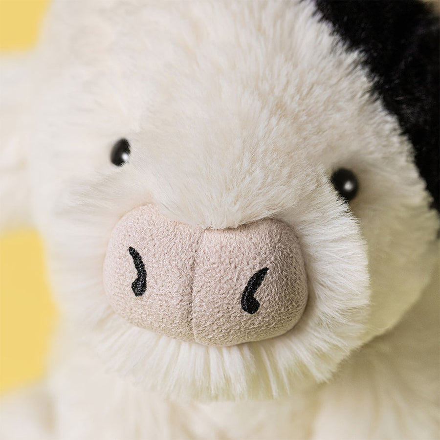 Jellycat | Smudge Cow Original | Brun/Hvit | Medium Side View - Bamsedyra AS