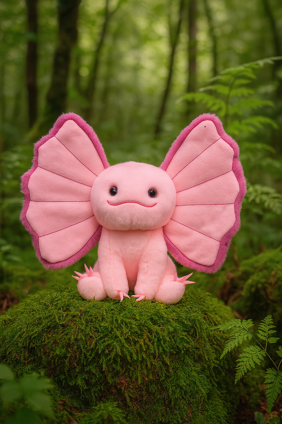 Wild Republic Earkins Axolotl Kosedyr – bakvisning med rosa kropp og myke gjeller